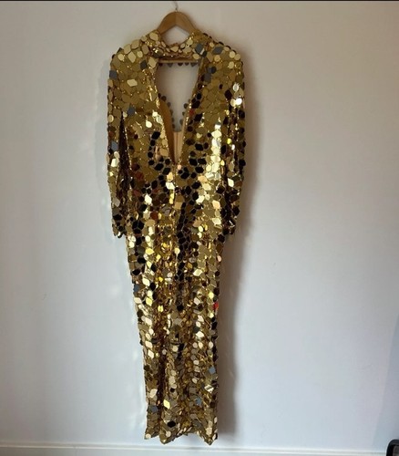 Gold mirror dress - gold, drag