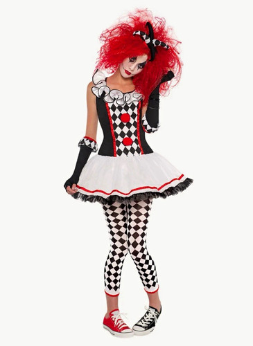 Girls harlequin clown - girls, costume