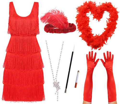 Deluxe red flapper - deluxe, dress