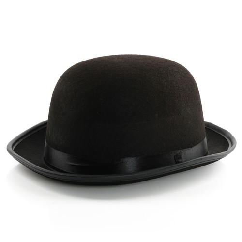 Black felt bowler hat - black, 60cm