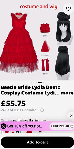 Beetle bride lydia deetz red - bride,