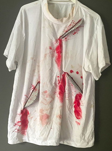White cotton halloween horror - white,
