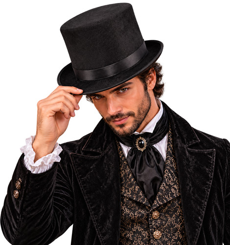 Black top hat - black,